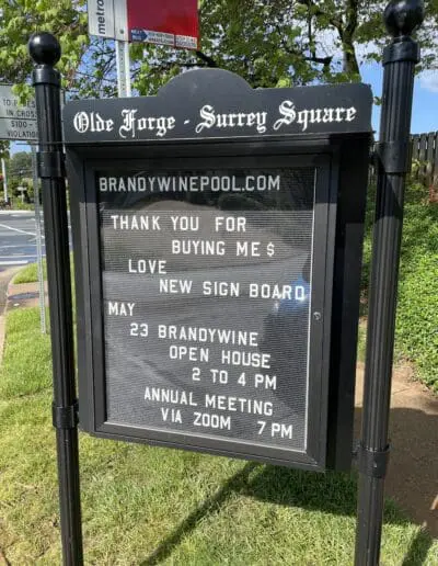 Community Reader Board with custom header and plastic letters