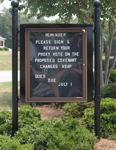 Subdivision Message Center with Letterboard Insert