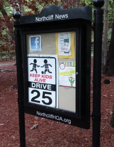 Outdoor Bulletin Board with community notices