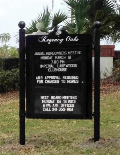Community board with 1-1/2 inch letters on letterboard insert