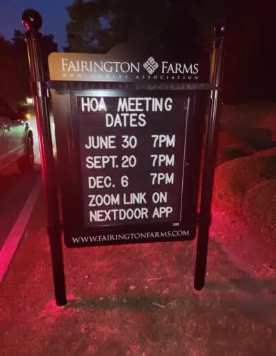 Outdoor Message Center with LED lighting