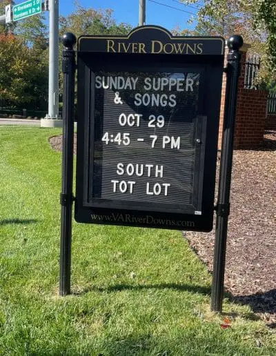Message Center with 3 inch letterboard insert, Top Panel with Border, Bottom Panel with Gold Lettering